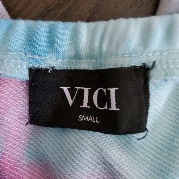 VCI Women's Off the Shoulder Knit Crop Jumpsuit in Pastel Tie Dye - Picture 10 of 10